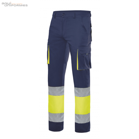 Pantalon Forrado Alta Visibilidad Bicolor Strecht Multibolsillo Ref:F303002S