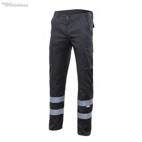 Pantalón Multibolsillos Stretch Alta Visibilidad con Bandas, Slim Fit Ref:103014S