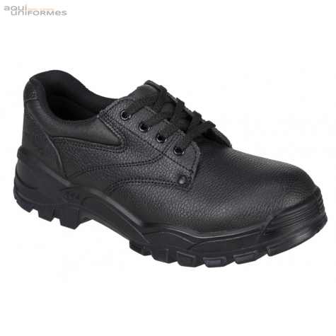 Zapato de Trabajo Negro, Piel Cuarteada Bufalo Ref:FW19