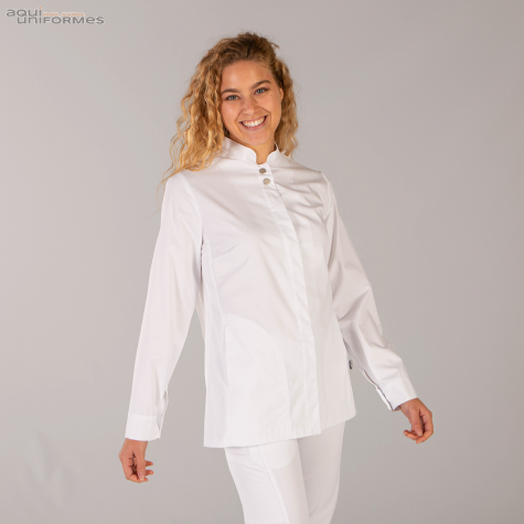 Chaqueta pijama blanca señora Silvia manga larga Ref:6606