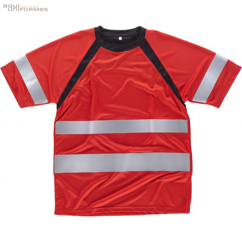 Camiseta Alta Visibilidad bicolor Rojo/Negro Ref:C2940