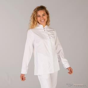 Chaqueta pijama blanca señora Silvia manga larga Ref:6606