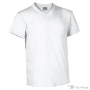 Camiseta Top SUN  cuello pico Blanca Ref:VALCAM11B