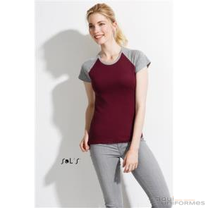 Camiseta manga corta mujer 
 bicolor MILKY Ref:11195